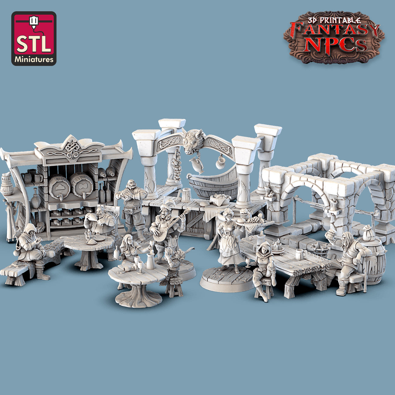 Inn Tavern Set 3D printed 28mm miniature terrain
