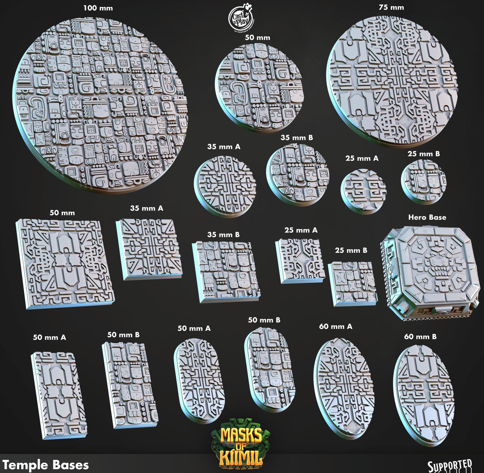 Cast n Play Masks of Kiimil Temple Bases