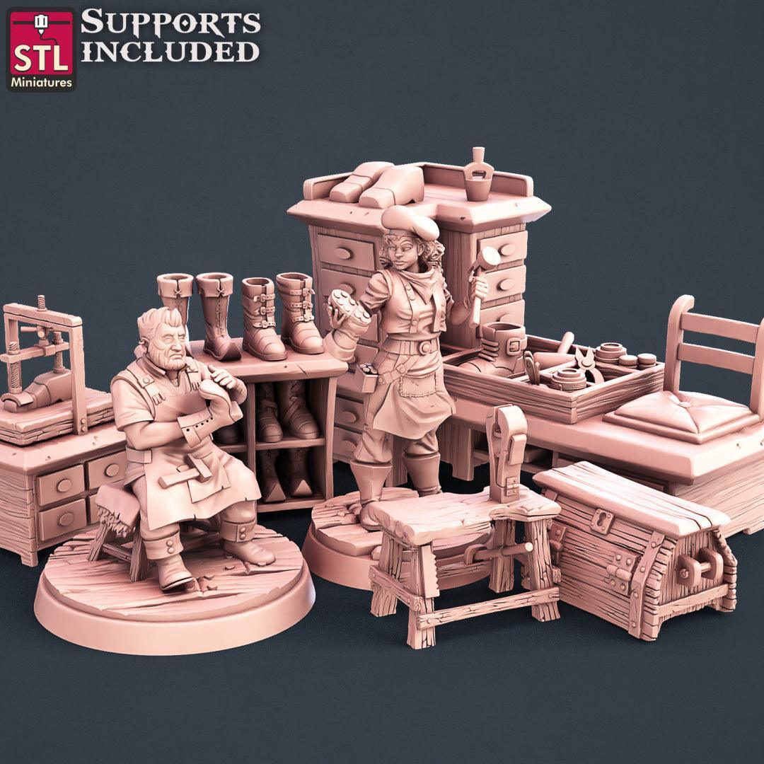 Shoemakers Set 3D printed 28mm miniature terrain