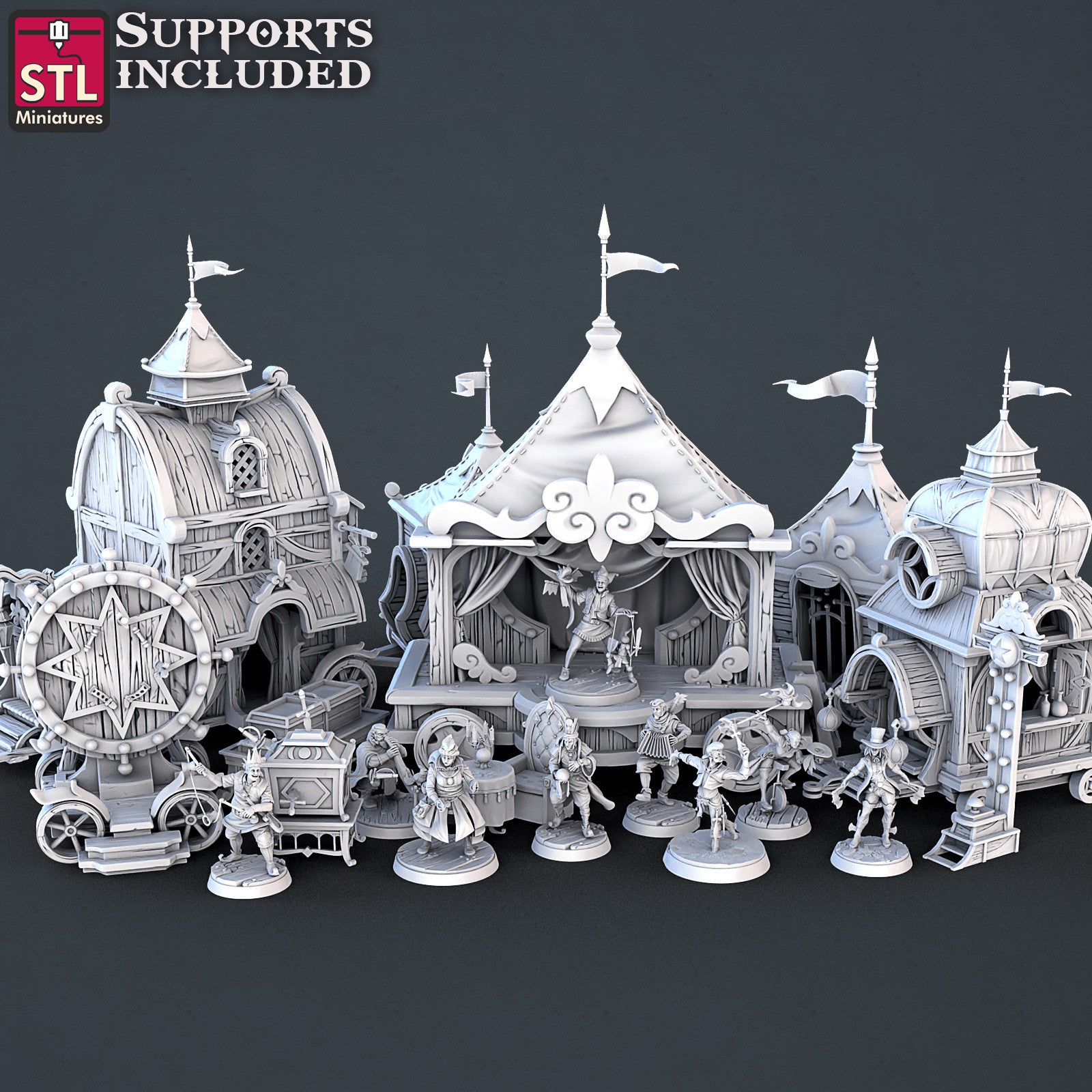Carnival Vol 2 Set 3D printed 28mm miniature terrain