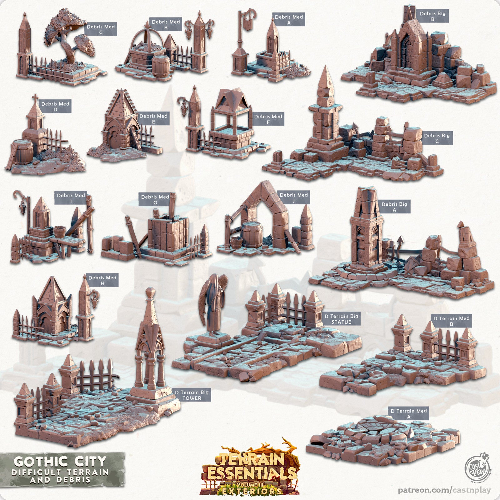 Debris and Difficult Terrain Gothic City Set