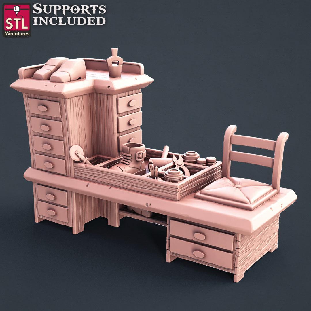Shoemaker shelf and chest terrain pieces