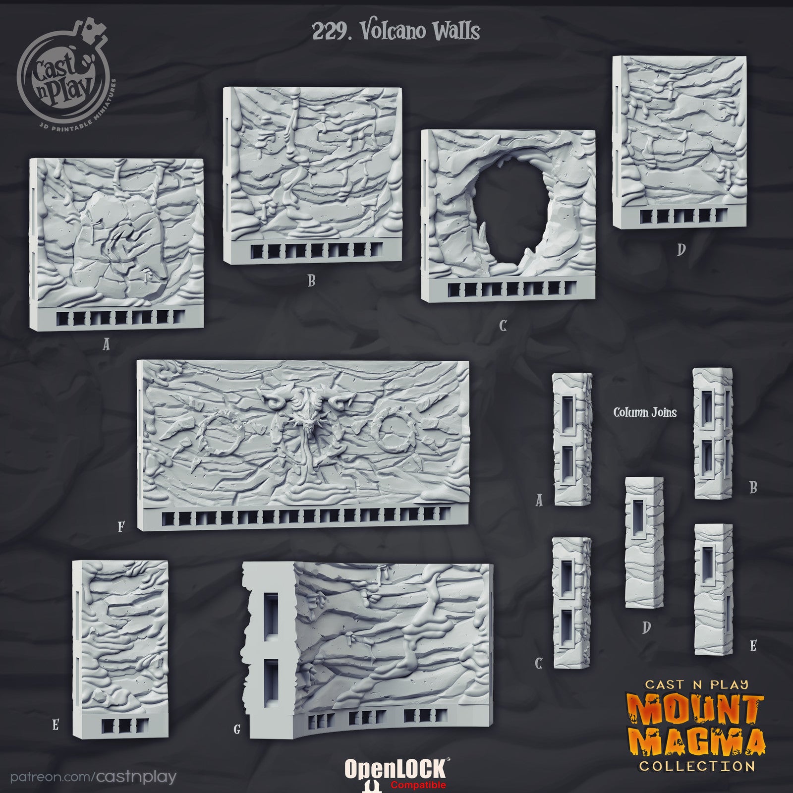 Volcano Walls Terrain Set