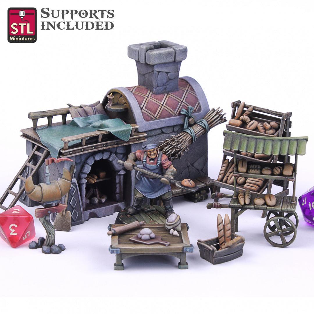 Baker Set 3D printed 28mm miniature terrain