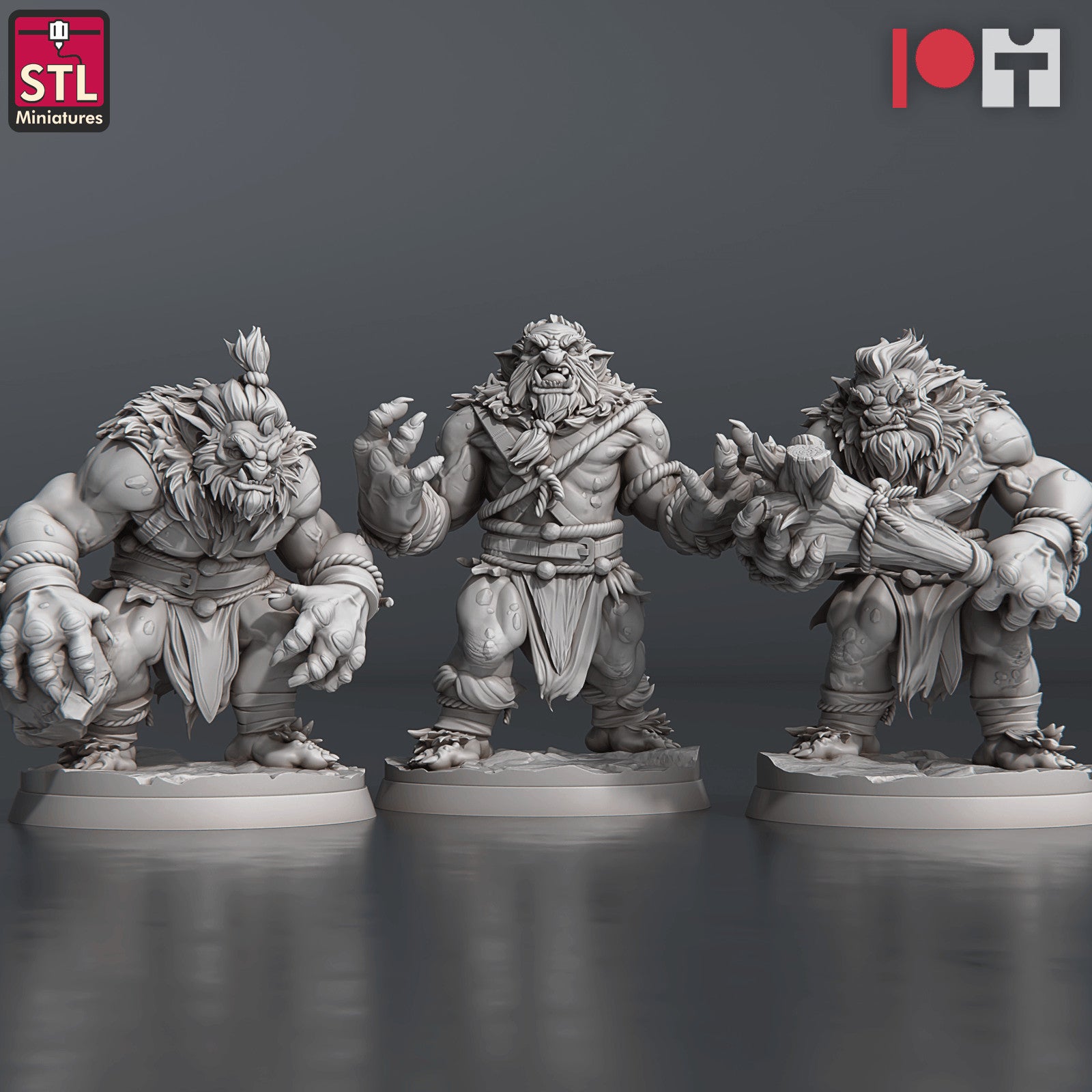 Snow Trolls Set 3D printed 28mm miniatures