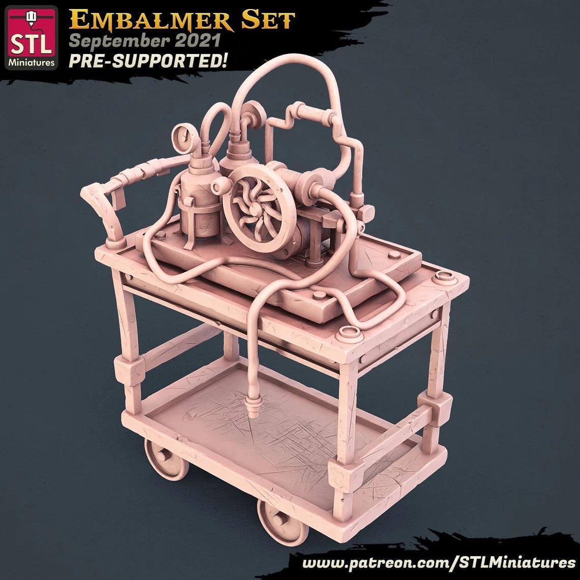 Embalmer library desk and chair miniatures