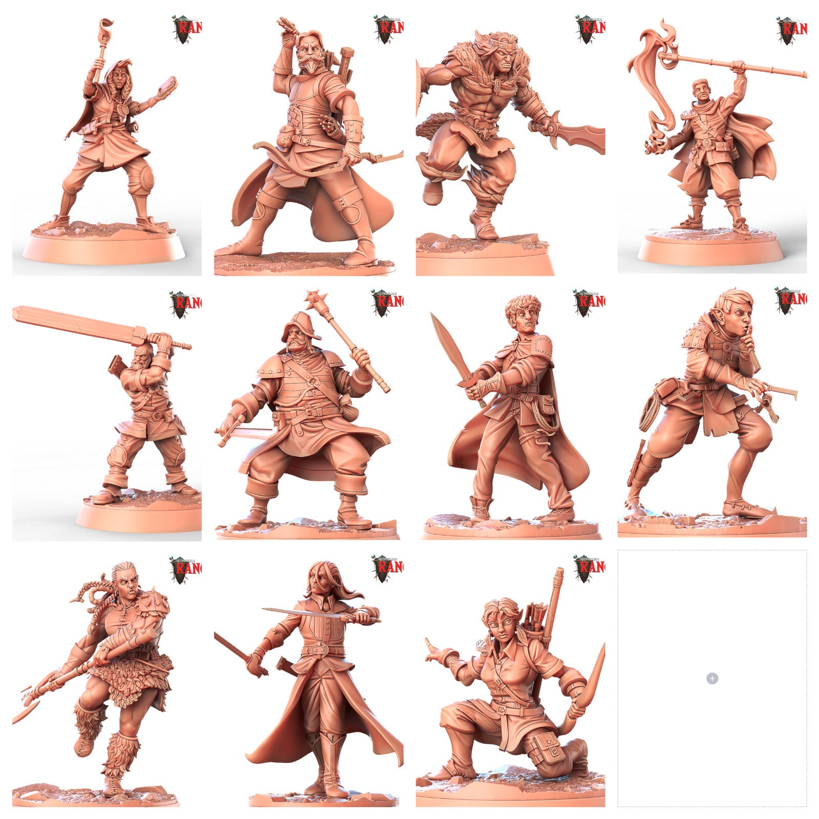 Ranger Companions Set 3D printed 28mm miniatures