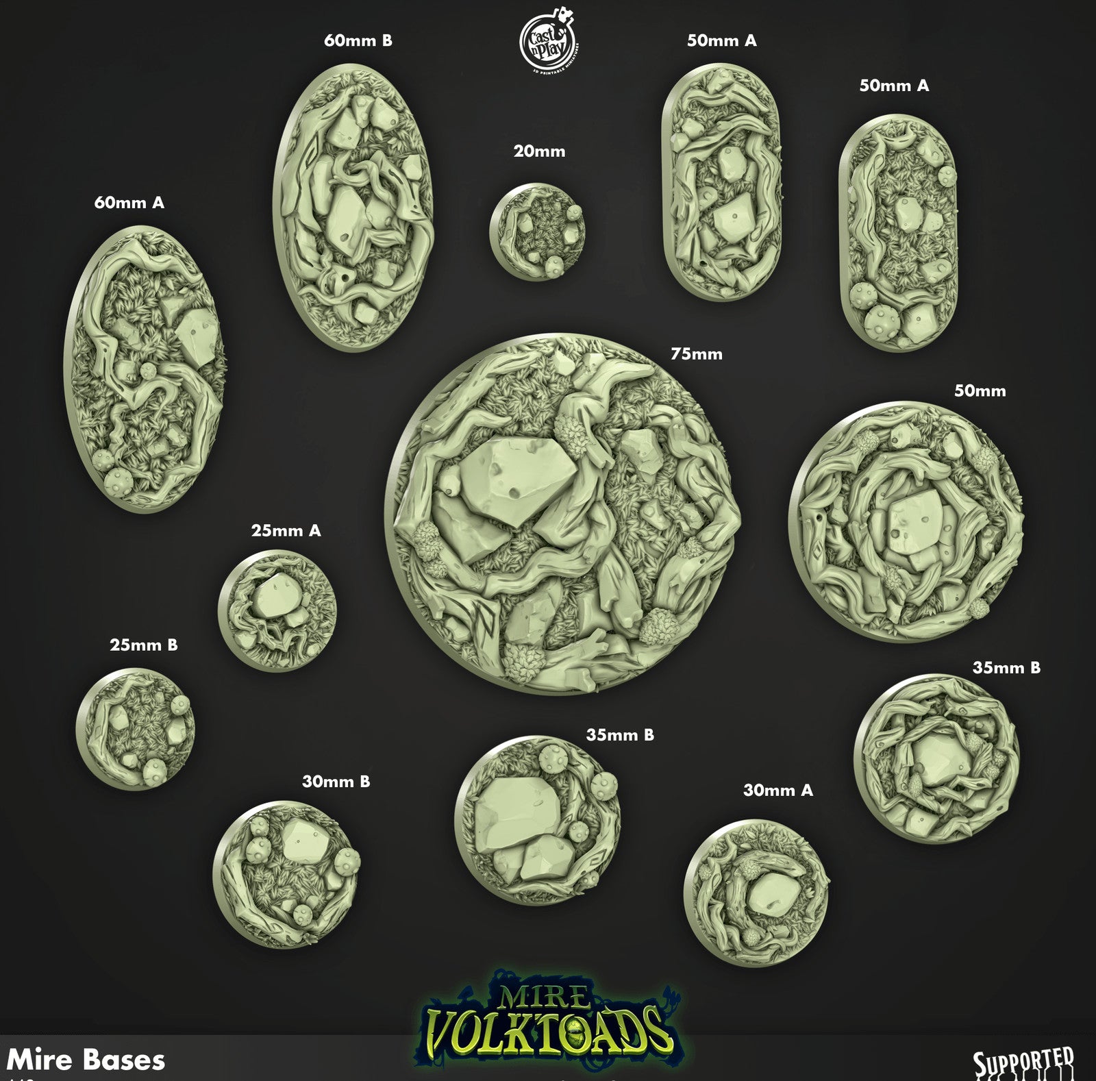 Cast n Play Mire Volktoads Bases Set