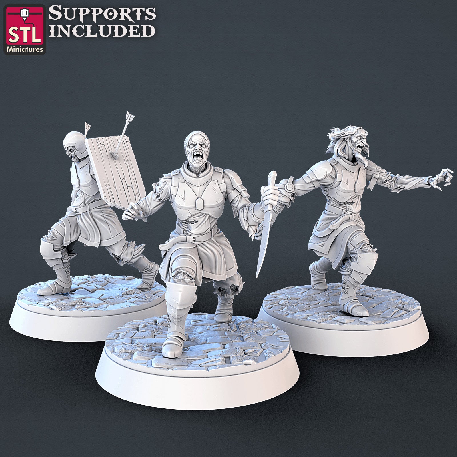 Undead warriors set A miniatures