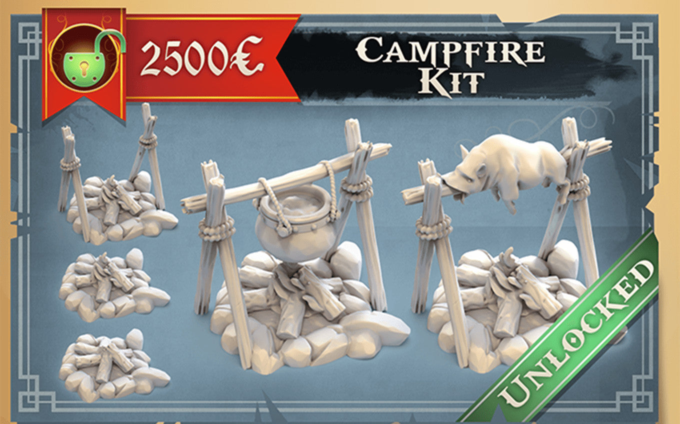 Campfire kit 28mm resin tabletop scenery