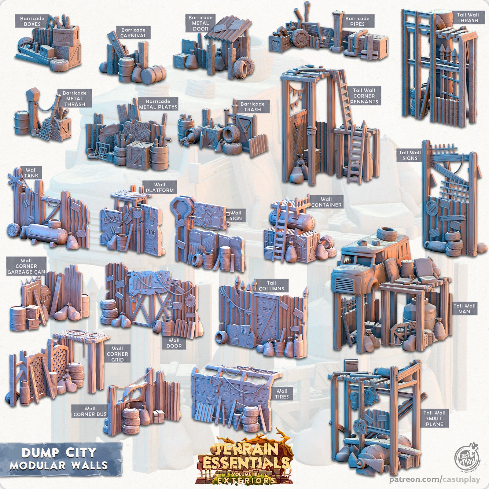 Modular Walls Dump City Terrain Set