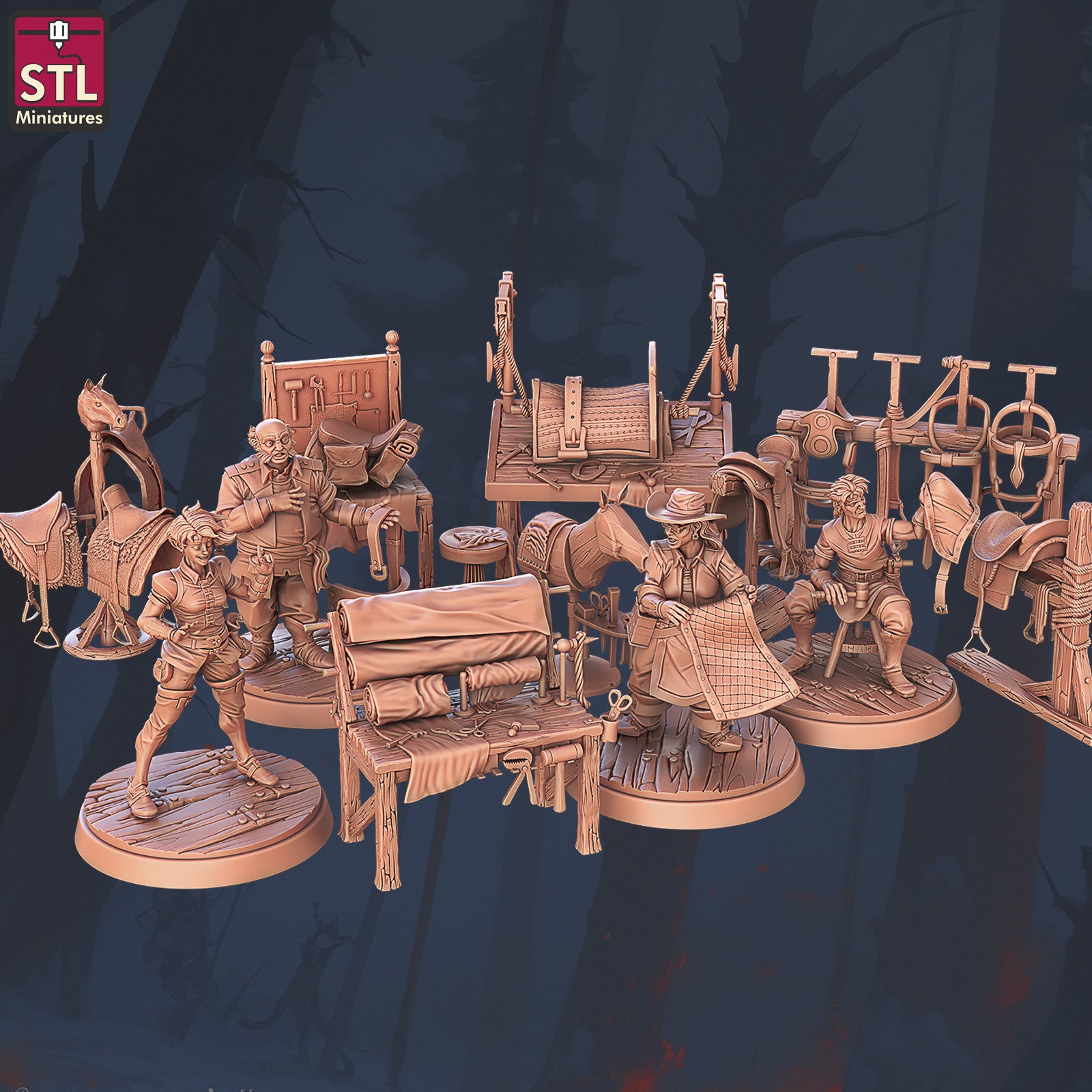 Saddlemaker 28mm resin miniature set