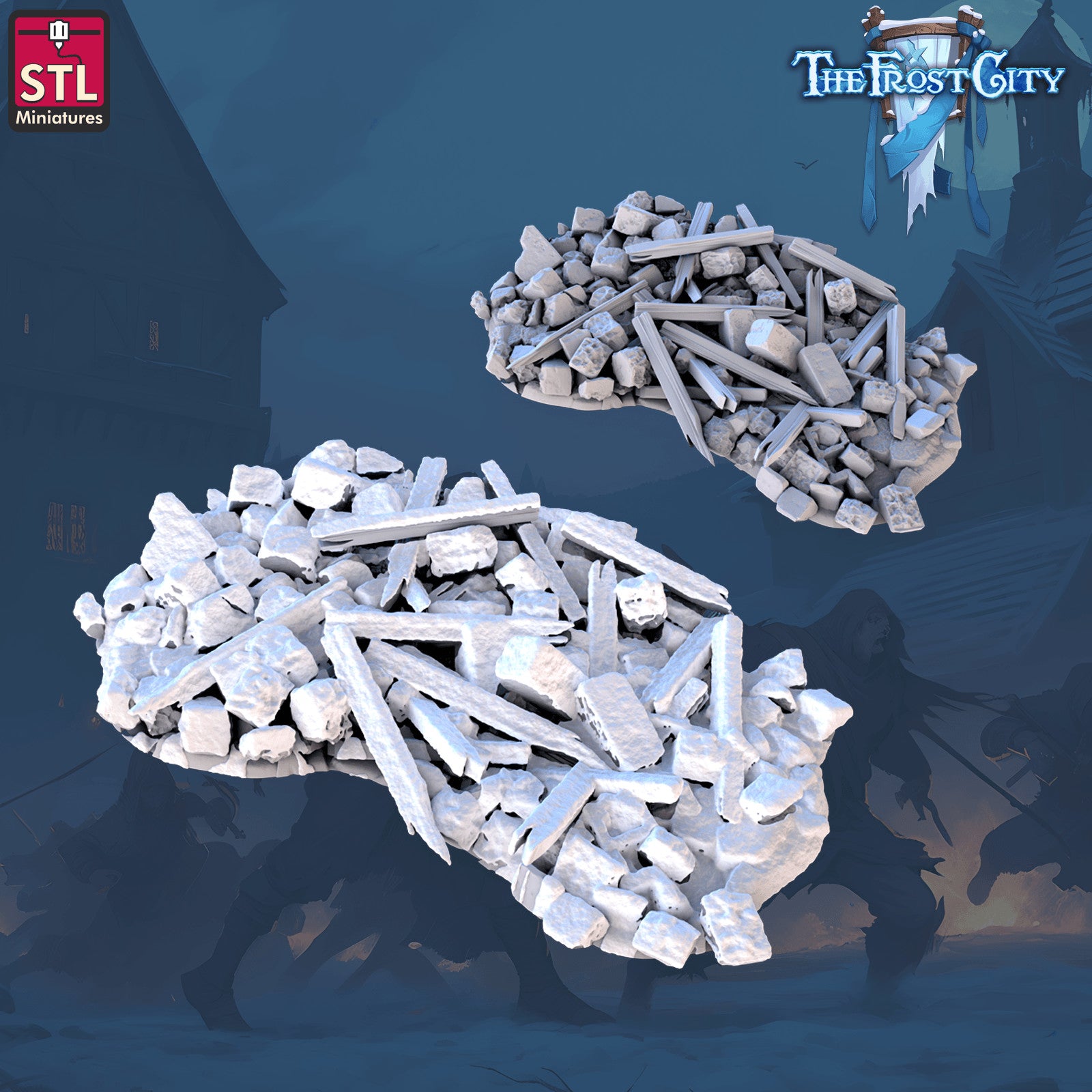 Snow-covered debris 28mm terrain