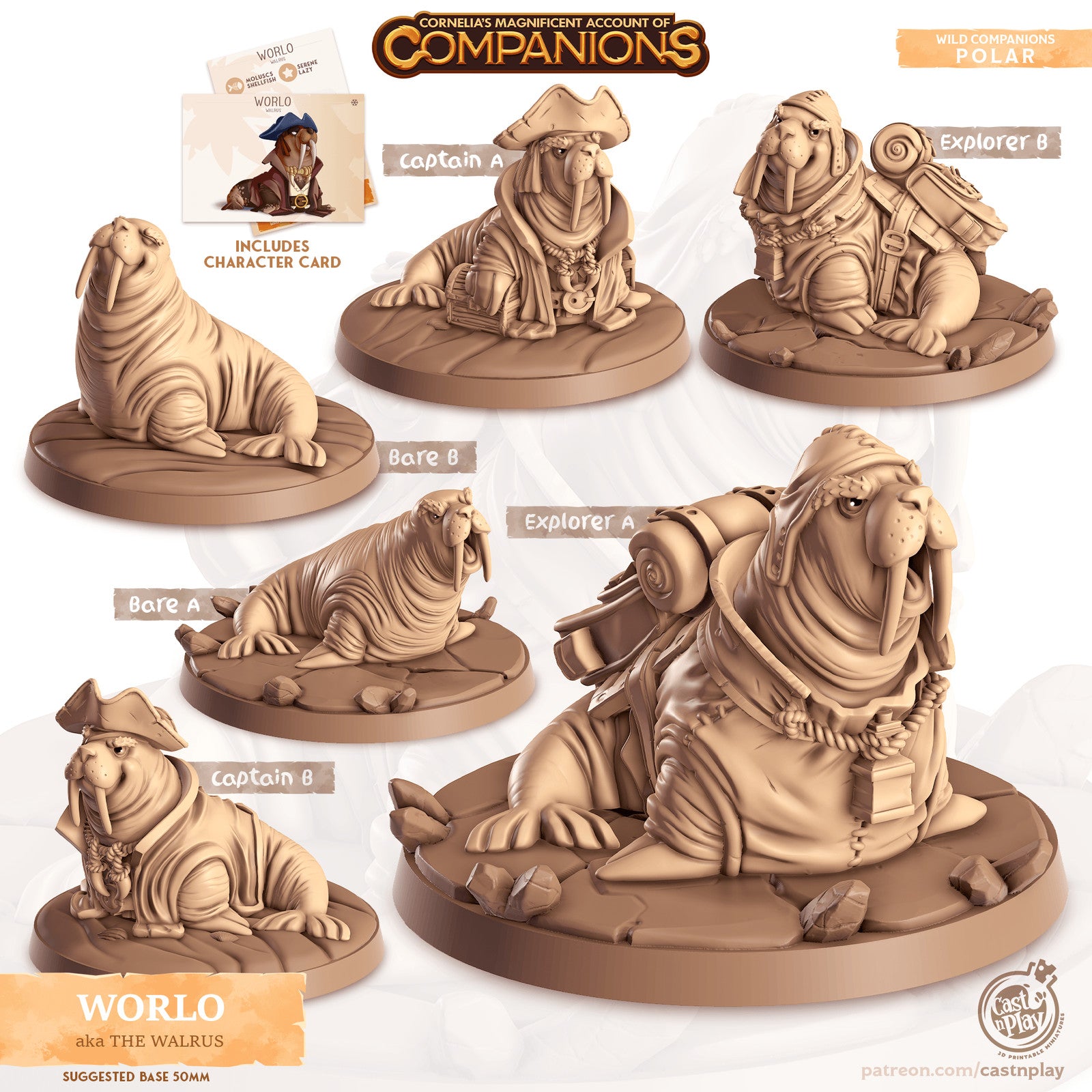 Worlo Walrus Companion miniature
