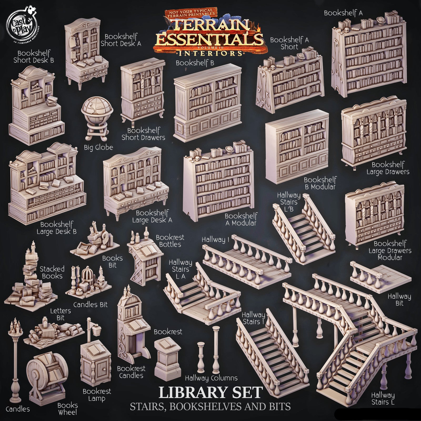 Library Stairs, Bookshelves and Bits
