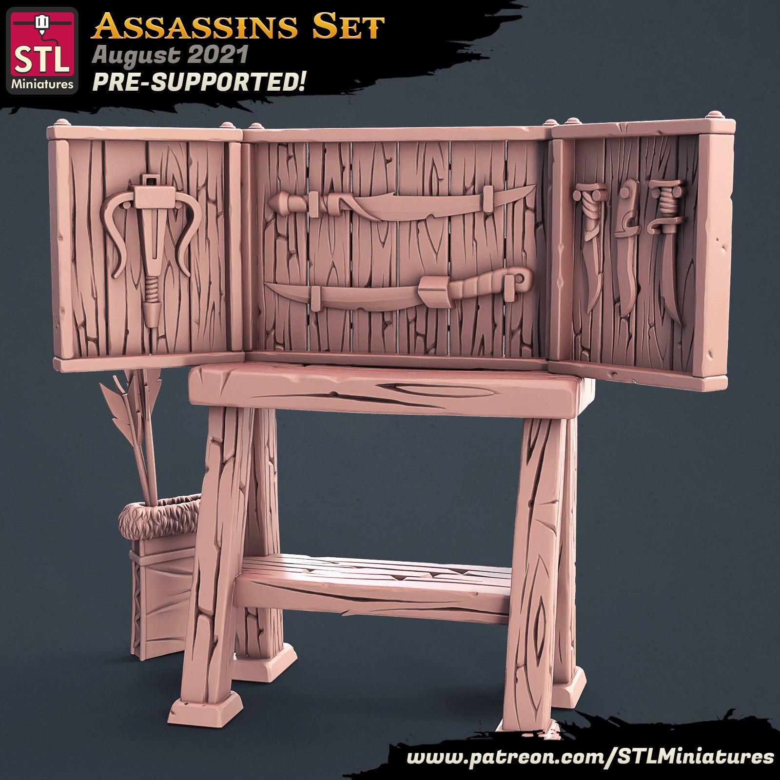 Assassins weapon rack terrain piece