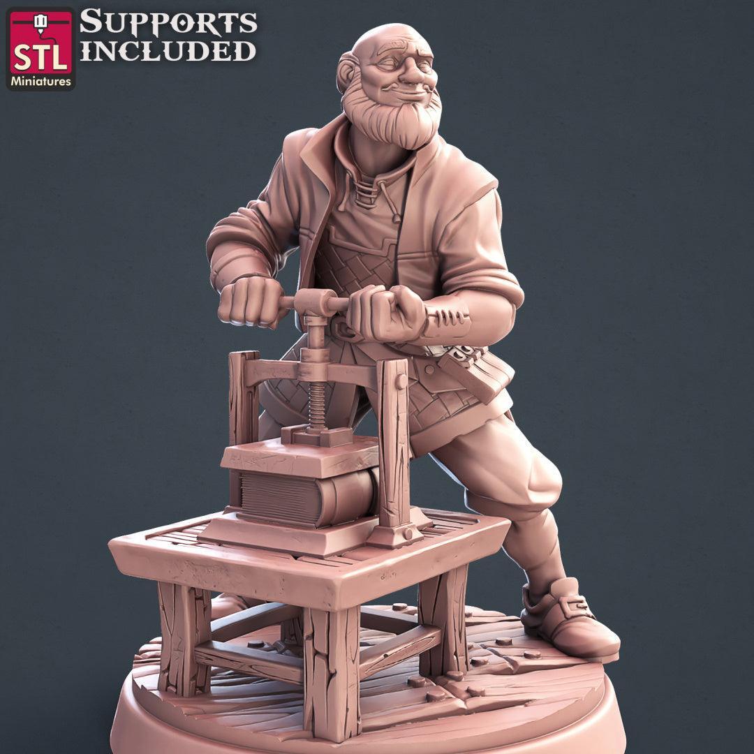 Bookbinder binding table miniature