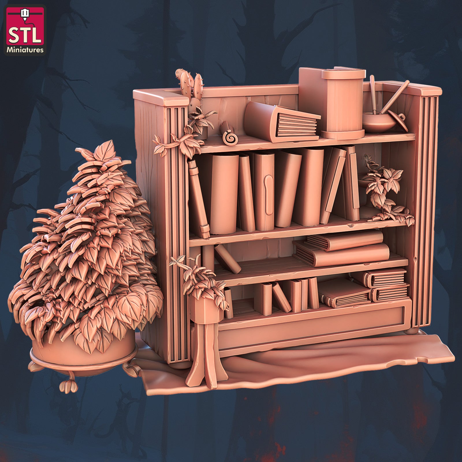 Bookshelf 28mm tabletop scenery