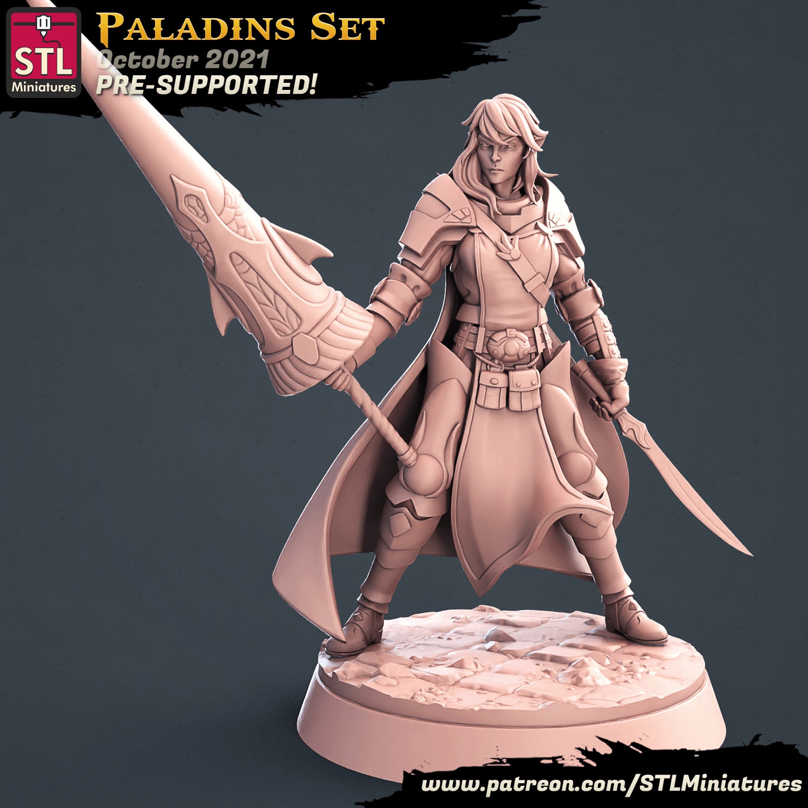 Paladin 28mm miniature alternate pose