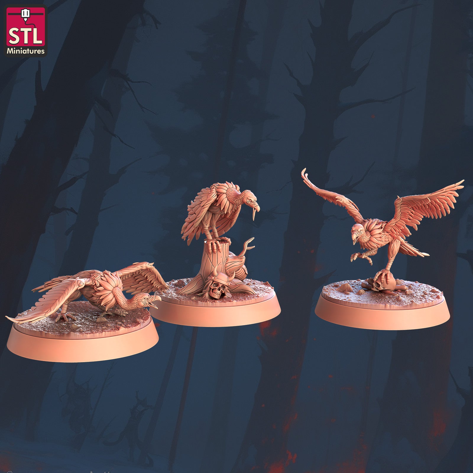 Vultures 28mm resin miniature set