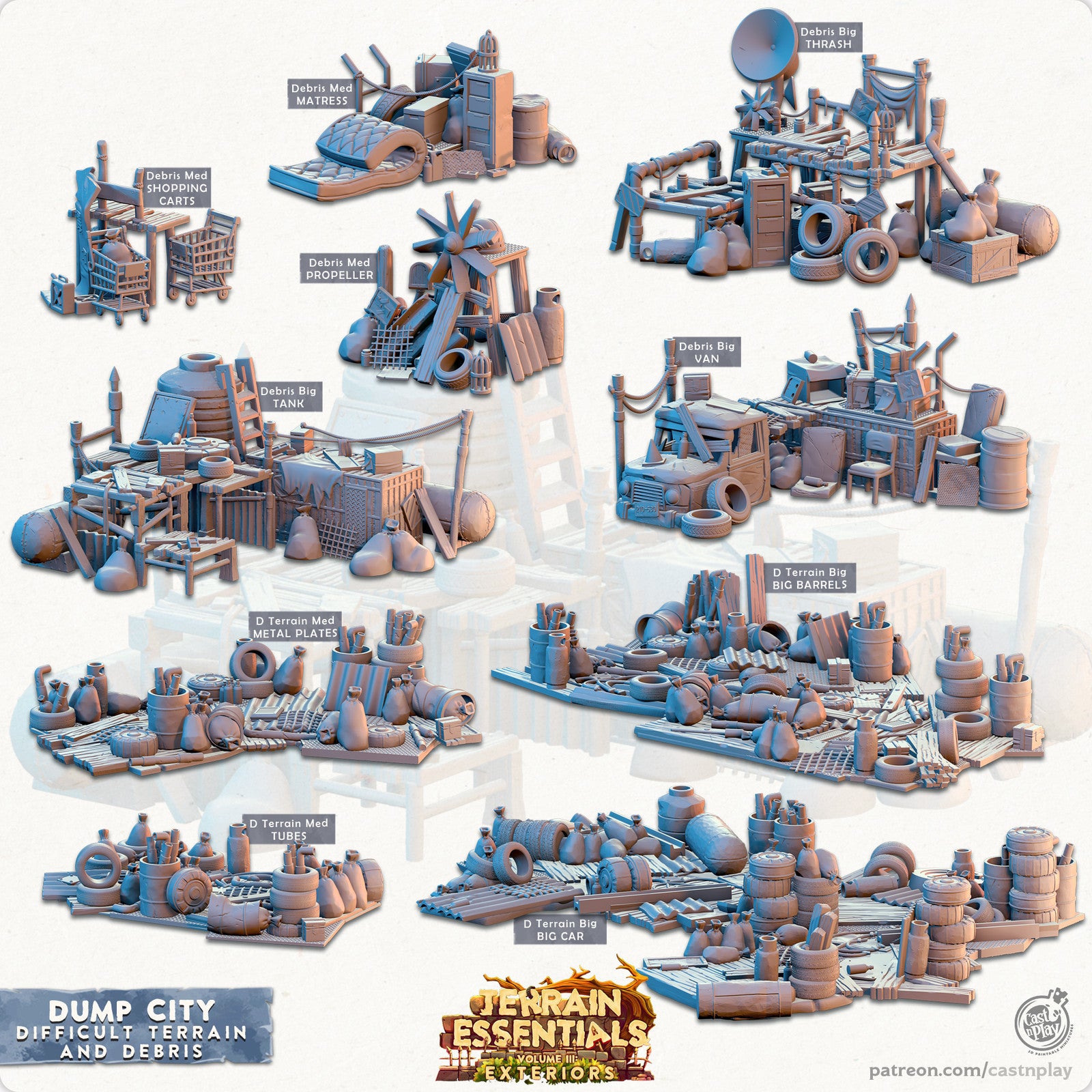 Debris and Difficult Terrain Dump City Set