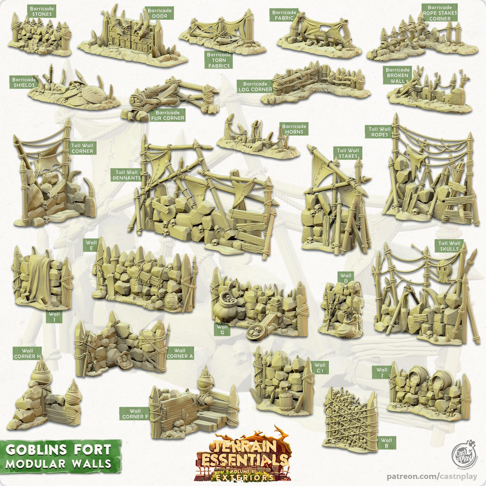 Modular Walls Goblins Fort Terrain Set