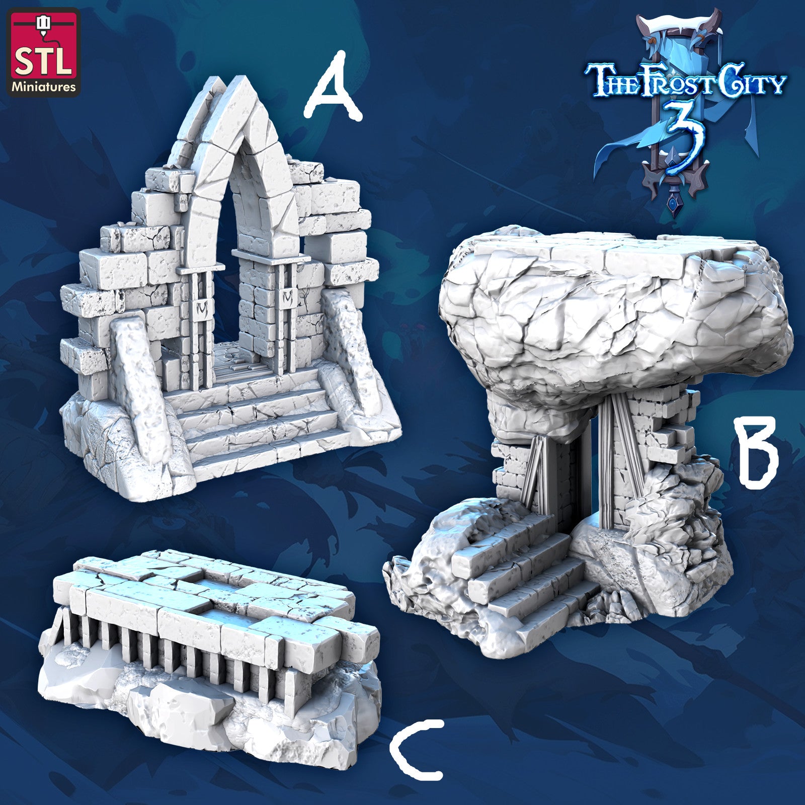 Ruins 28mm resin terrain set