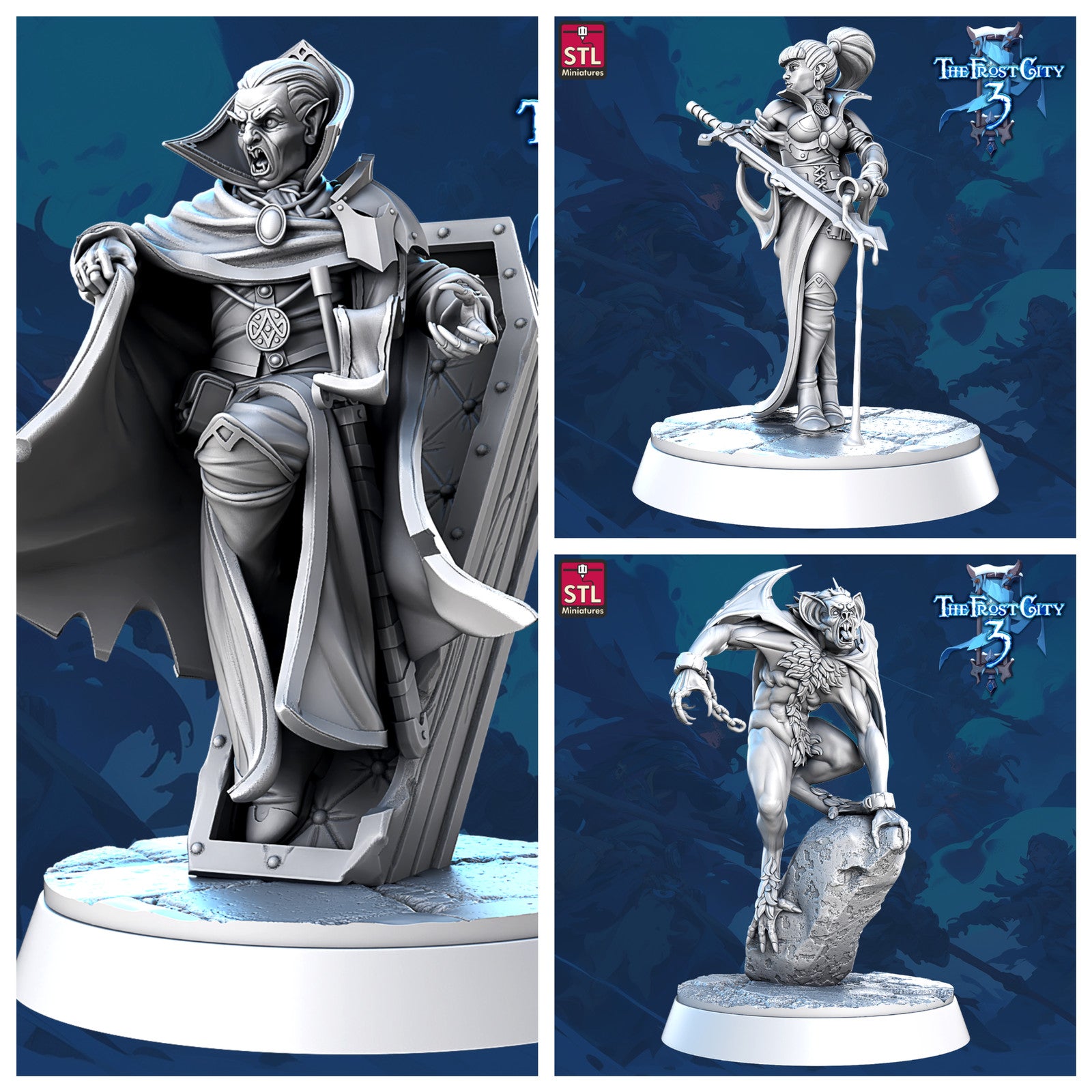 Frost City vampires 28mm resin miniature set