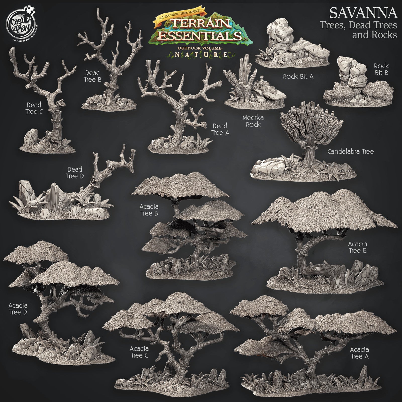 Nature Savanna Terrain - Trees, Dead