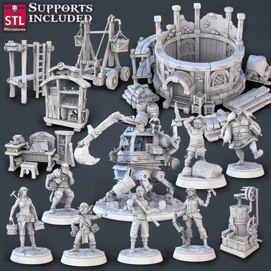 Constructors Set 3D printed 28mm miniature terrain