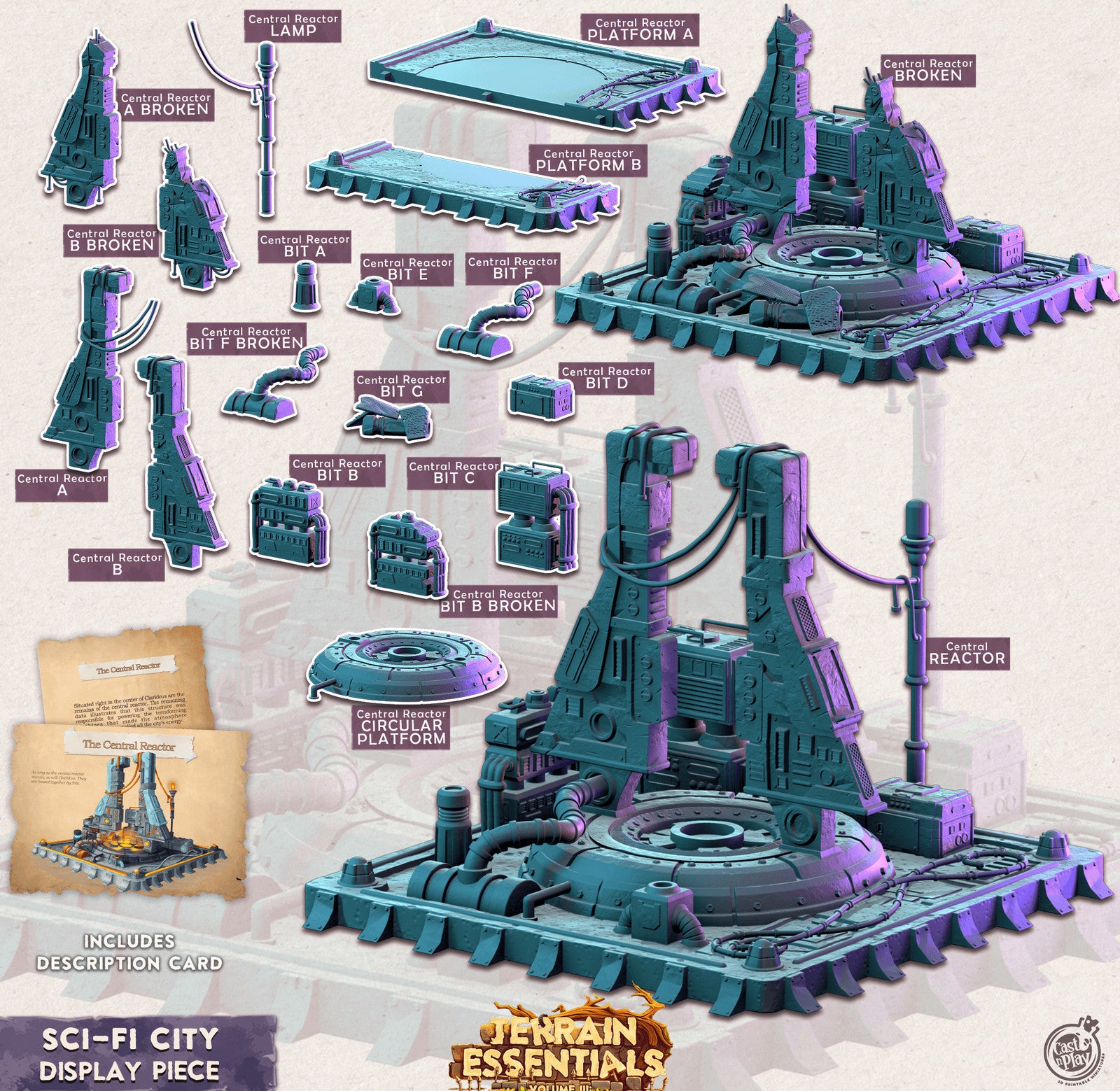 Display Central Reactor Sci-Fi City Set