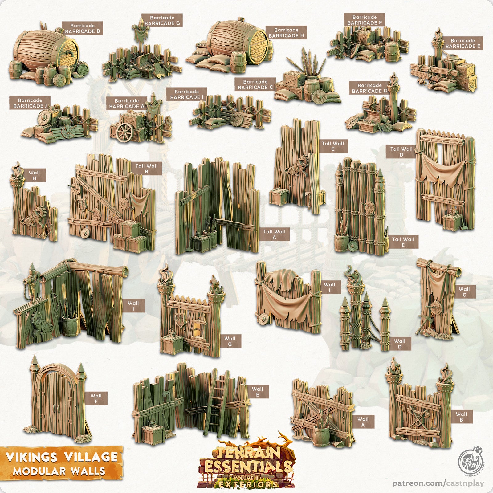 Vikings Village Modular Walls Terrain Set
