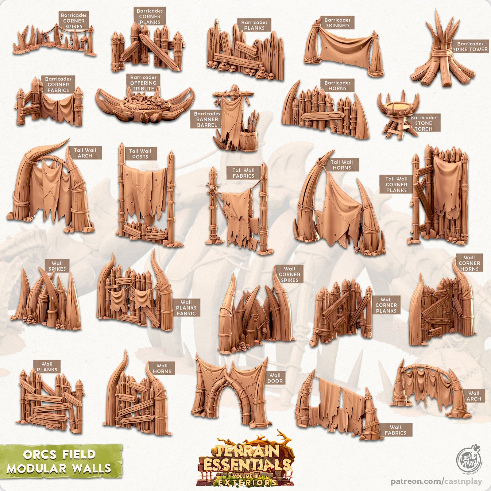 Orcs Field Modular Walls Terrain Set