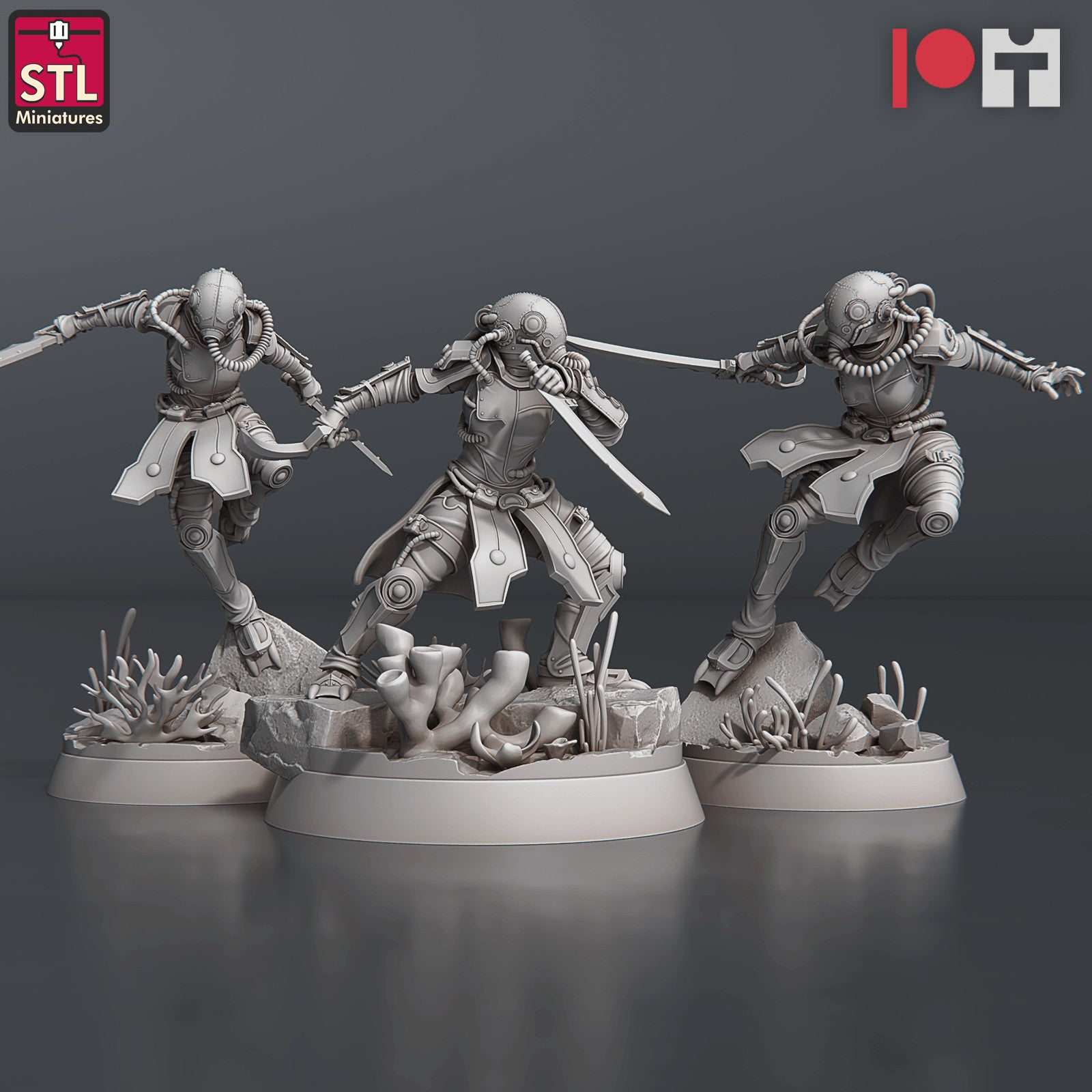 Never Dawn Deep Scout 28mm resin miniature set