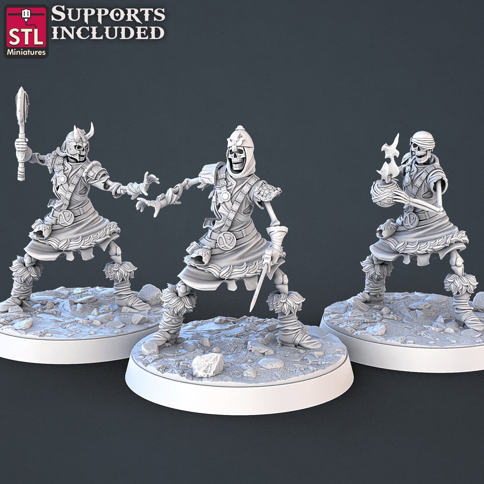 Skeleton warriors set C and D miniatures
