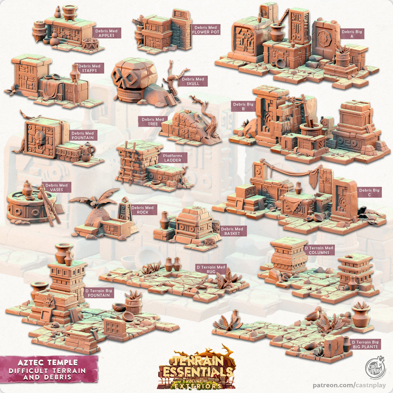 Debris and Difficult Terrain Aztec Temple Set