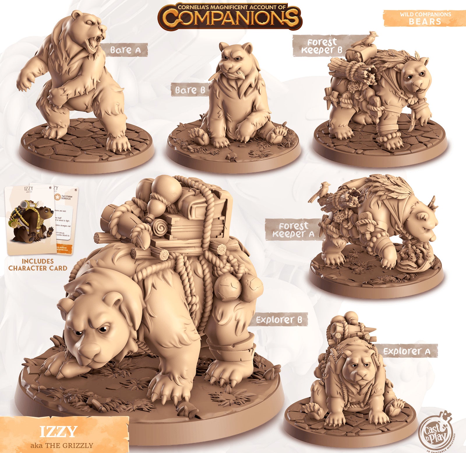 Izzy Grizzly Bear Companion miniature