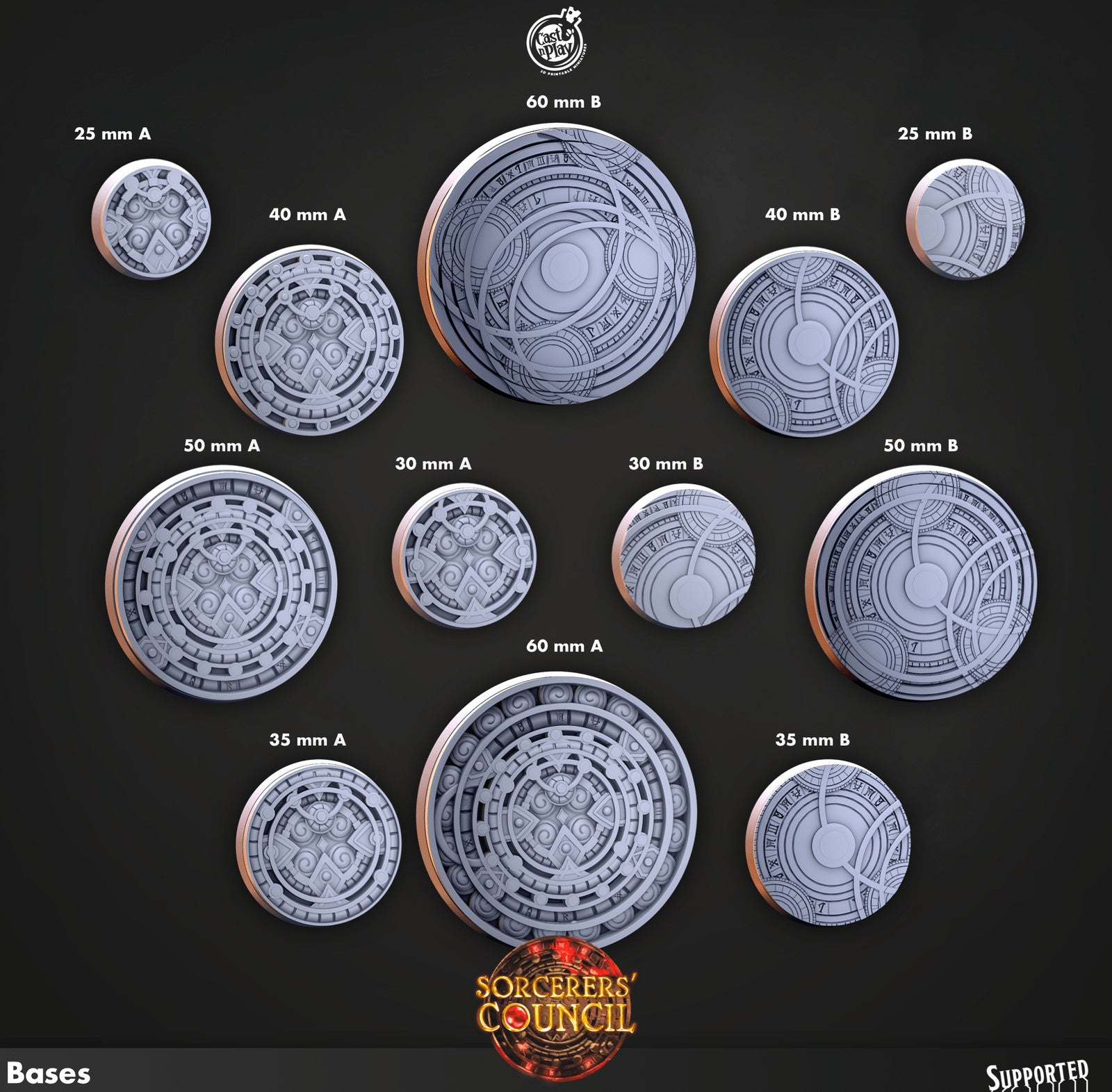 Cast n Play Sorcerers Council Bases Set