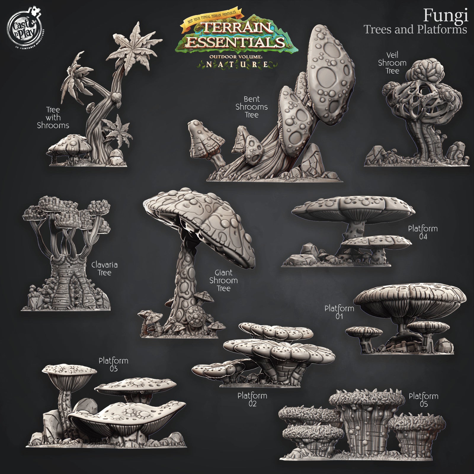 Trees And Fungi Platforms Terrain Set