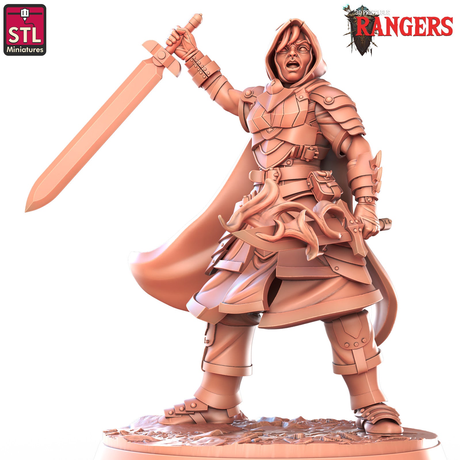 Human female ranger 28mm miniature alternate view