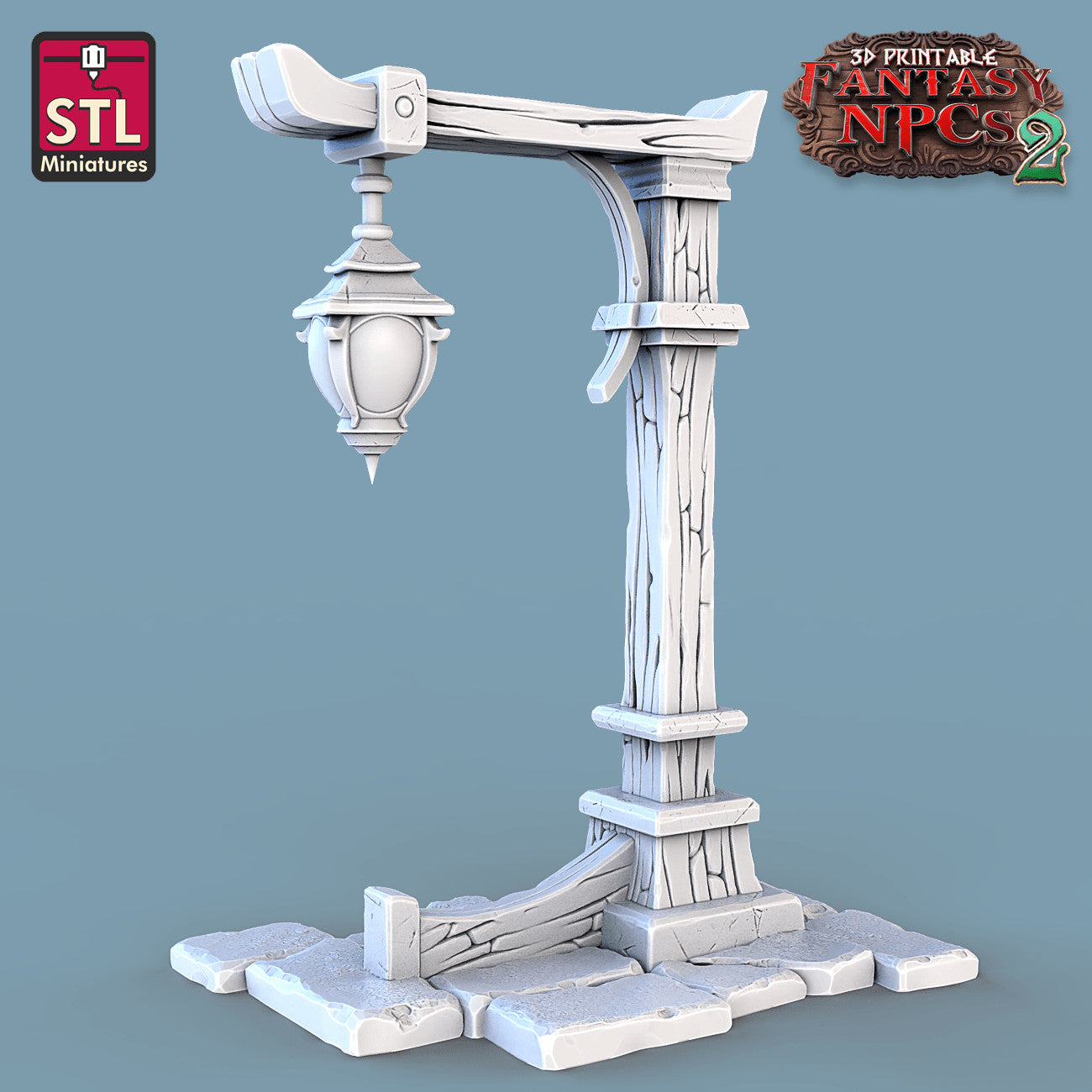 Town street scenery 28mm bench and light post