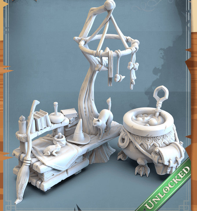 Witch props 28mm resin tabletop scenery