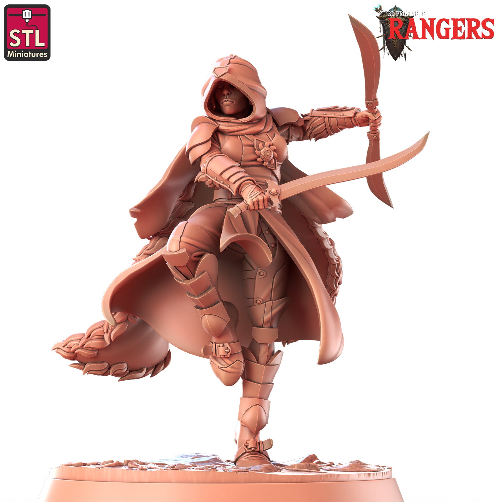 Elf female ranger 28mm miniature alternate view
