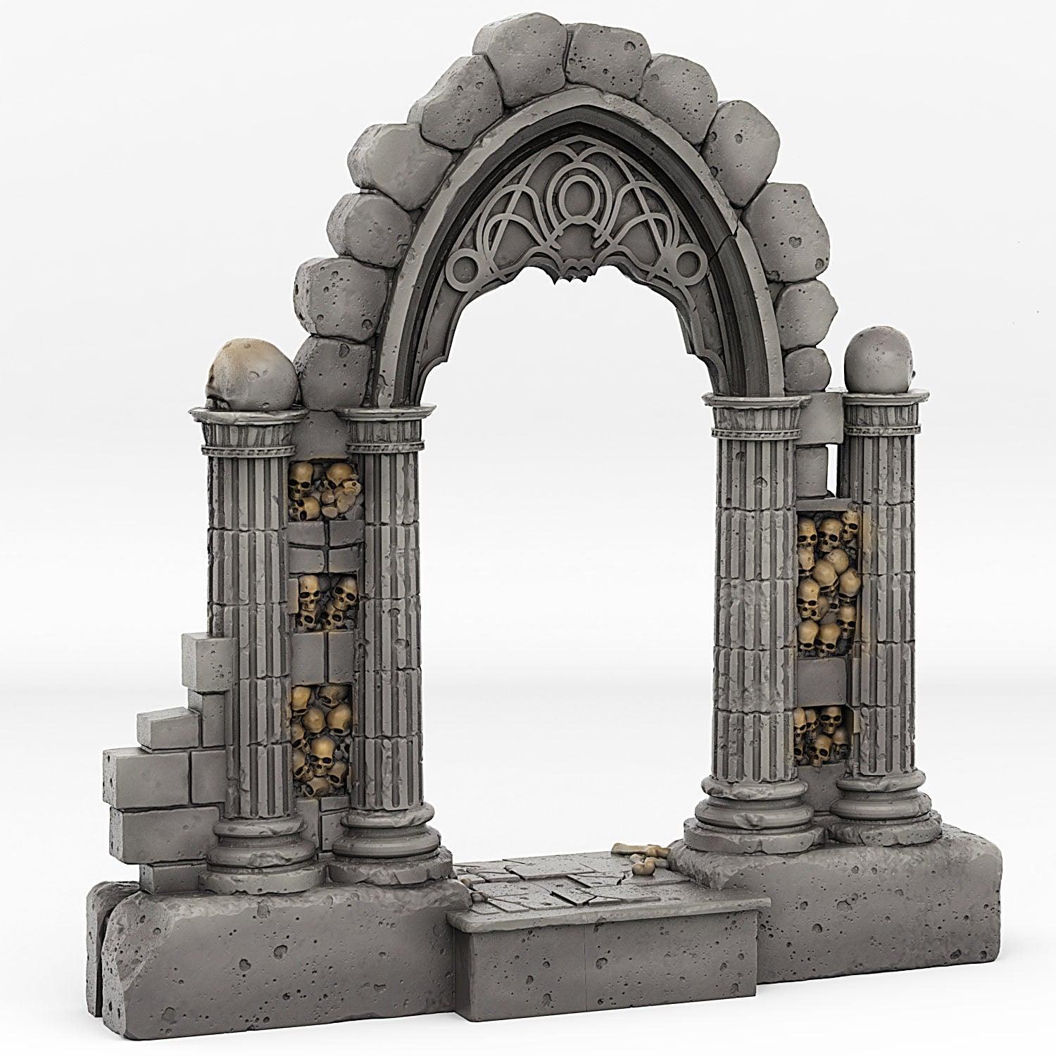 Catacomb Portal With Its Ghost Skulls