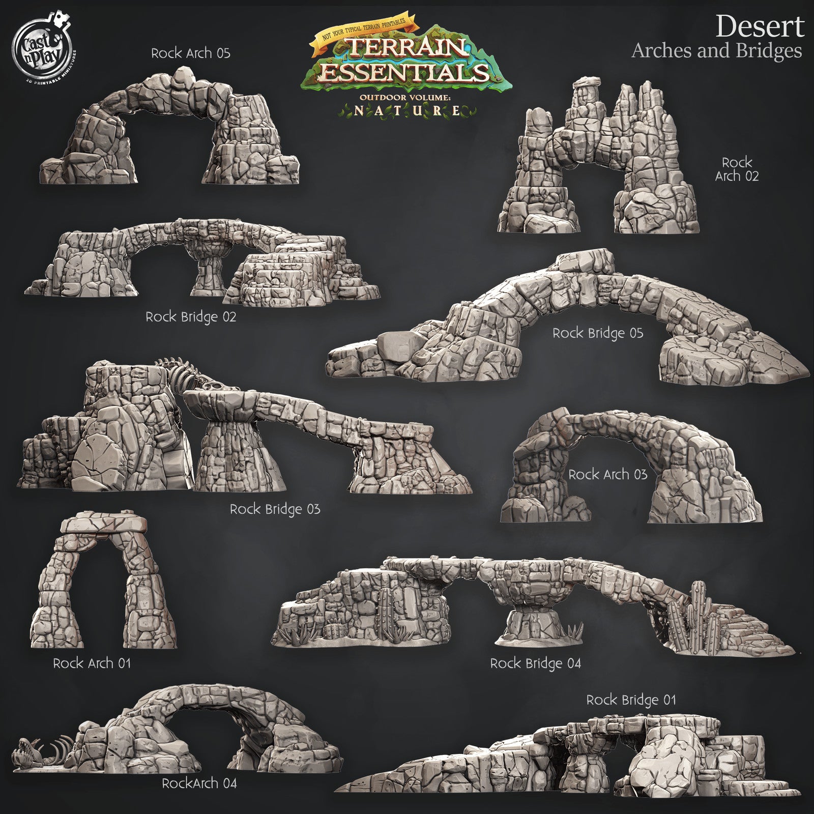 Giant Bridges and Arches Desert Terrain Set