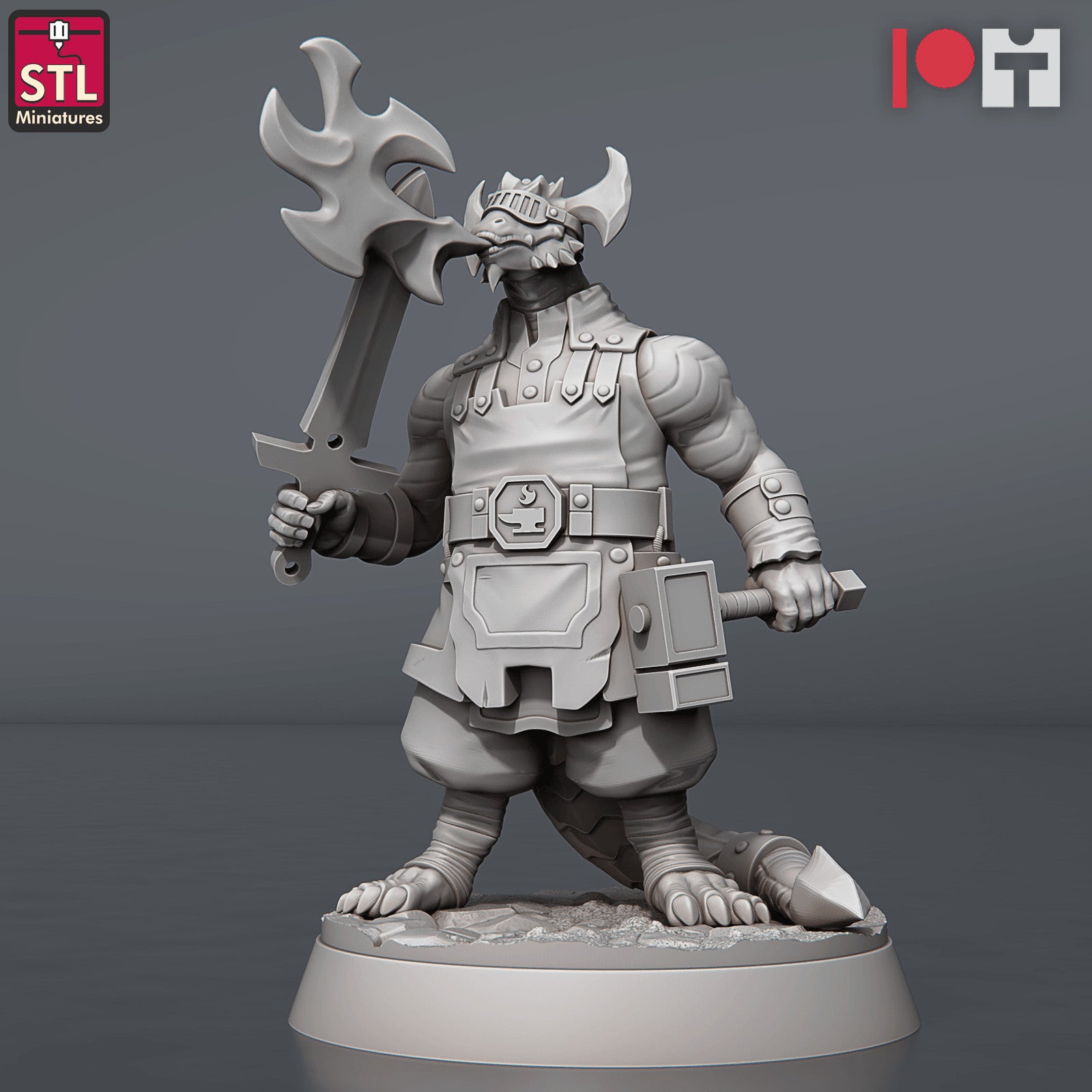 Dragonborn blacksmith figures miniatures