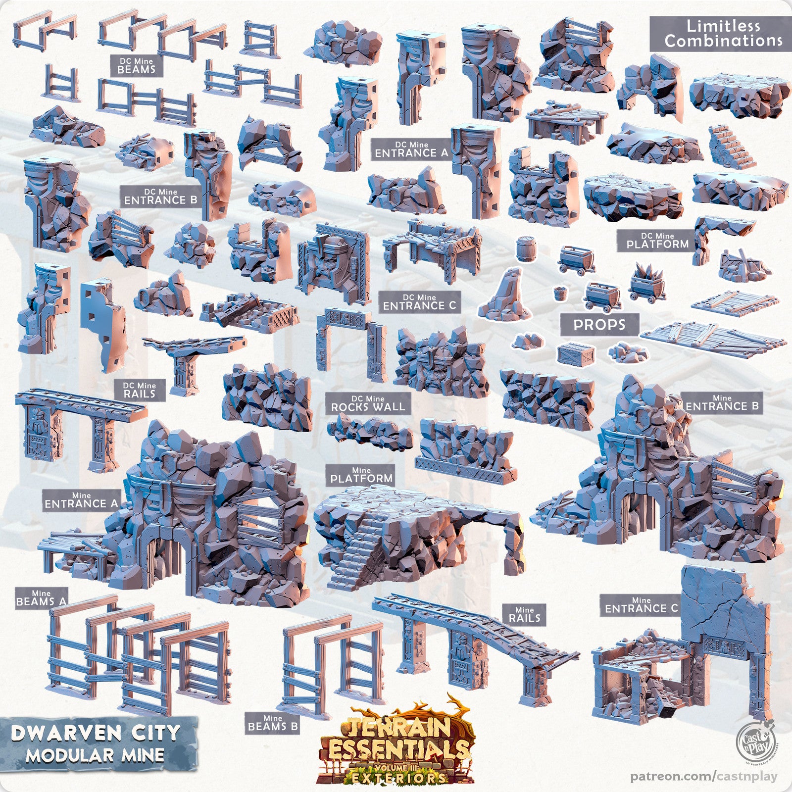 Dwarven City exteriors mine set