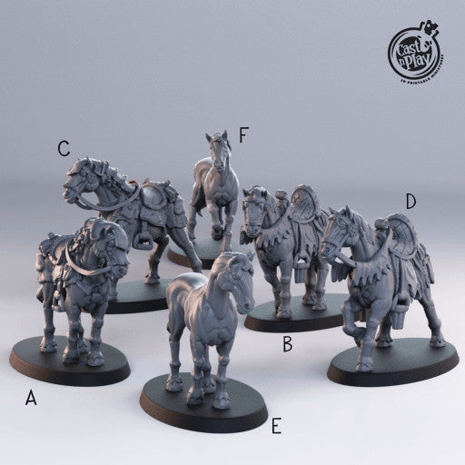 Horses Set Townsfolk miniatures