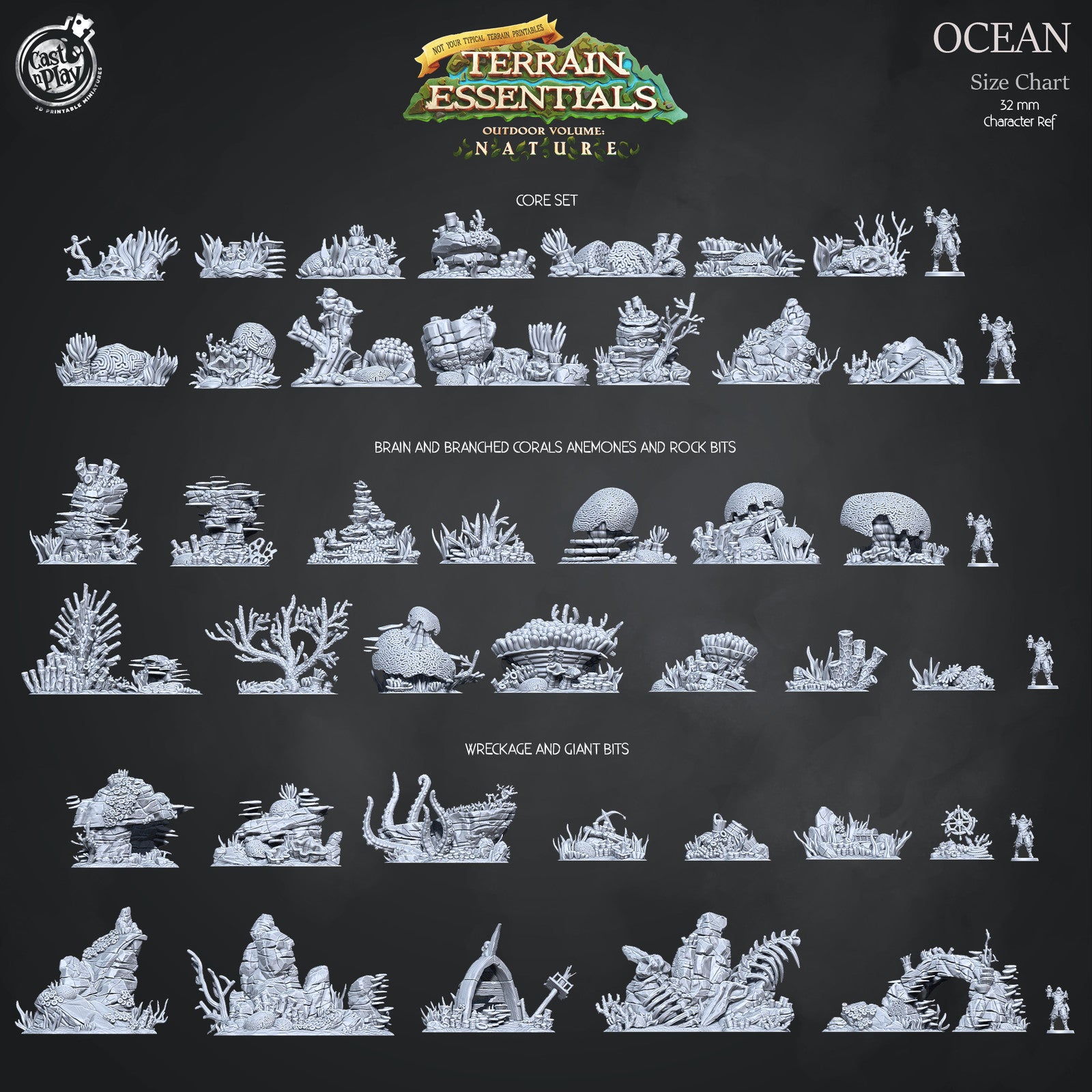 Ocean corals and anemones terrain set