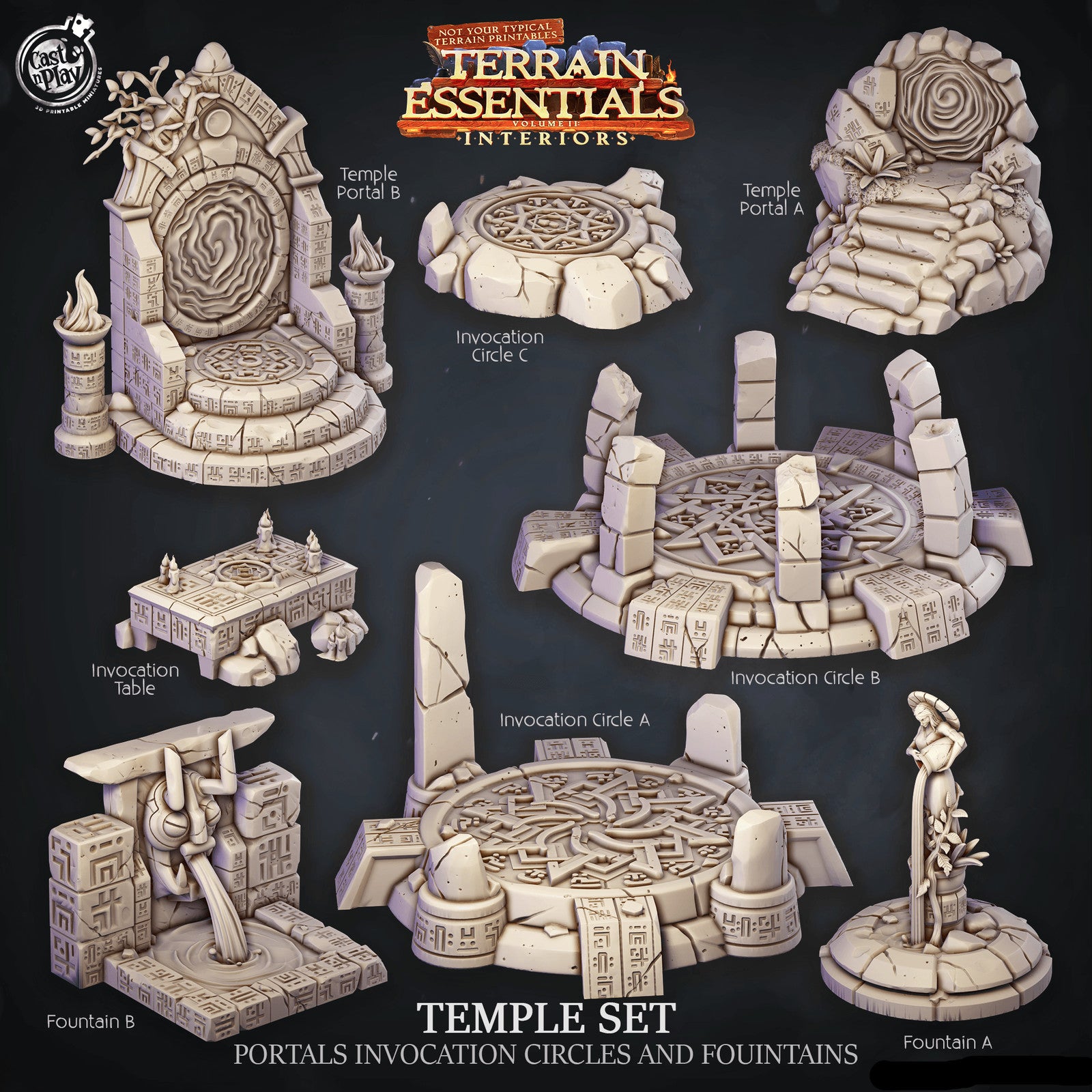 Temple Portals, Invocation Circles and Fountains